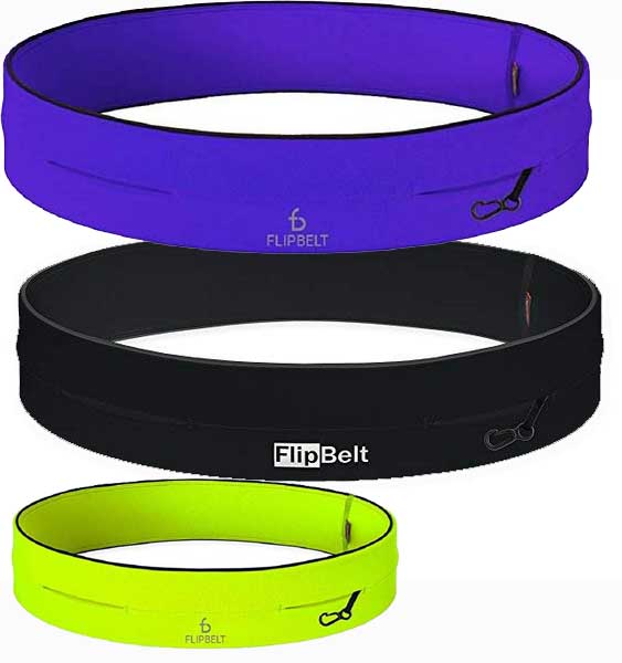 flipbelt in different sizes,colors and types. Some have a zipper in the front to add more safety to your valuable items.