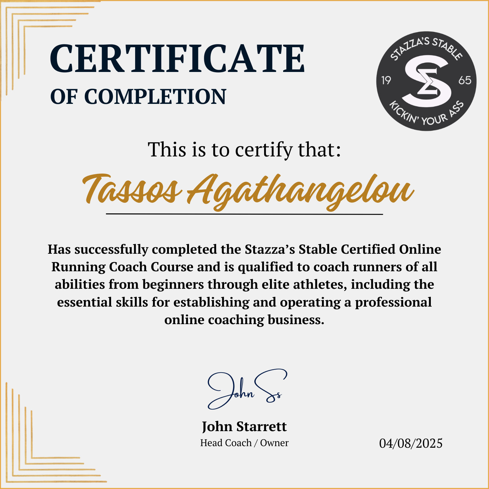 Stazza Certification