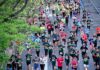 The Secret to Marathon Improvement: Why Specific Quality Beats More Mileage (Coach T’s Take on Canova & Stazza) Marathon runners during a city race focusing on specific marathon training and pacing strategies.