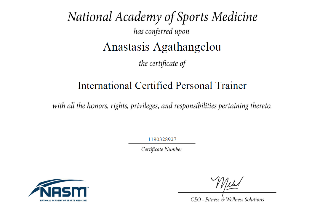 NASM CERTIFICATION