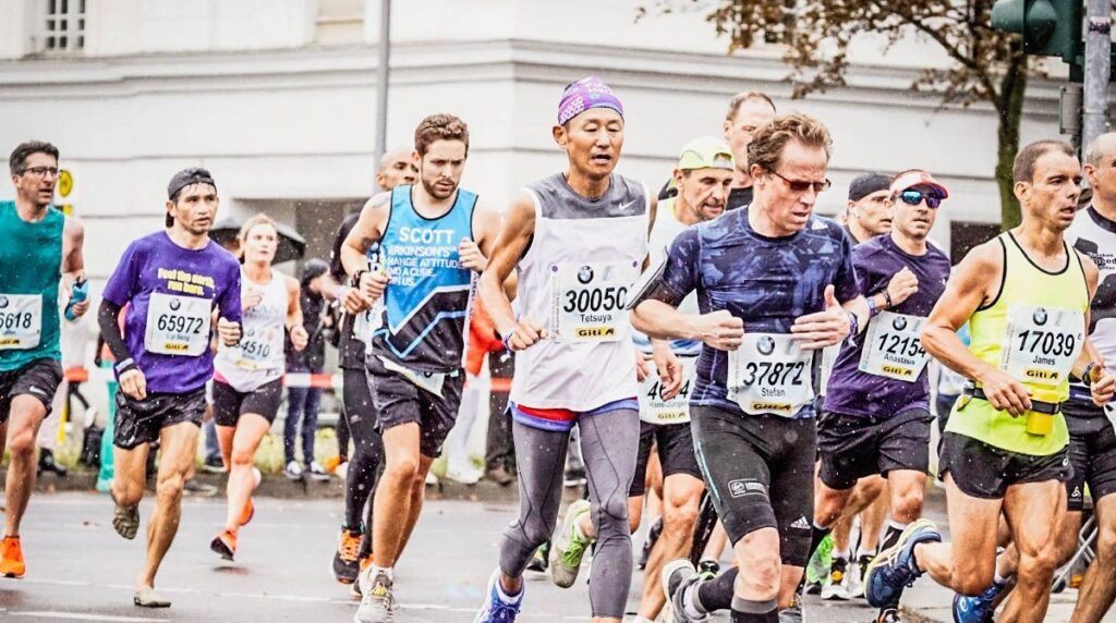 Runners racing in the Berlin Marathon